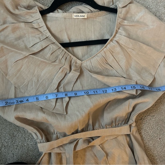 Oversized Collar Verlinne Linen Dress - Picture 4 of 5